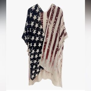 NWT MODENA American Flag Print Kimono